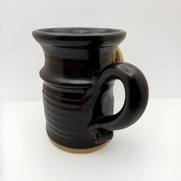 Bradford Art Pottery Studio Retired Face Artist Signed Coffee Mug Mustache - Picture 2 of 4